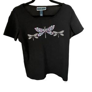 Karen Scott Black Short Sleeve Tee - S